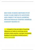 Med-Surg nurSing MidterM Study  guide eXAM COMPLete QueStiOnS  And COrreCt detAiLed AnSWerS  WitH rAtiOnALeS VeriFied AnSWerS  ALreAdy grAded A+