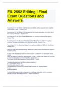 FIL 2552 Editing I Final Exam Questions and Answers