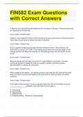 FIN582 Exam Questions with Correct Answers