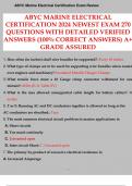 ABYC MARINE ELECTRICAL CERTIFICATION 2024 NEWEST EXAM  QUESTIONS WITH DETAILED VERIFIED ANSWERS (100% CORRECT ANSWERS) A+ GRADE ASSURED