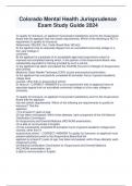 Colorado Mental Health Jurisprudence  Exam Study Guide 2024