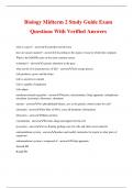 Biology Midterm 2 Study Guide Exam Questions With Verified Answers