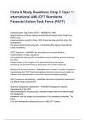 Cams 6 Study Questions Chap 2 Topic 1: International AML/CFT Standards Financial Action Task Force (FATF)