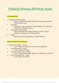 Pediatrics ATI Study Guide | Latest 2024 / 2025 |