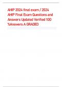 AHIP 2024 final exam / 2024 AHIP Final Exam QAHIP 2024 final exam / 2024 AHIP Final Exam Questions and Answers Updated Verified 1OO %Answers A GRADED Mr. Garrett has just entered his MA Initial Coverage Election Period (ICEP). What action could you help h