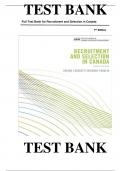 Test Bank For Recruitment and Selection in Canada 8th Edition Victor Catano, Rick D. Hackett, Willi H. Wiesner, Nicolas Roulin and Monica Belcourt | All Chapters | Complete Latest Guide.