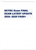 NCTRC Exam FINAL EXAM LATEST UPDATE 2024 -2025 PASS+ 