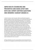 ABFM HEALTH COUNSELING AND  PREVENTIVE CARE EXAM LATEST 2024  WITH 250+ EXPERT CERTIFIED QUESTIONS  AND ANSWERS I ALREADY GRADED A+