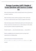 Portage Learning A&P1 Module 4  Exam Questions and Answers Graded  A+