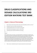 DRUG CLASSIFICATIONS AND DOSAGE CALCULATIONS 3RD EDITION WATKINS TEST BANK