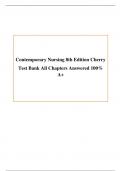 Test Bank for Contemporary Nursing 8th Edition Cherry Test Bank All Chapters Answered 100% A+