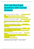 First Aid Real Exam Questions with Correct Answers