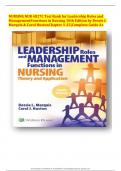 Test Bank for Leadership Roles and Management Functions in Nursing 10th Edition by Bessie L Marquis & Carol Huston Chapter 1-25|Complete Guide A+