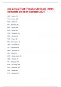 pre-arrival Test (Frontier Airlines) | With complete solution updated 2024