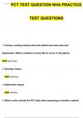 PCT test question NHA practice test 2024 Questions with 100% Correct Answers | Updated | Download to score A+