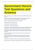 Bundle For  Government Honors Test Questions and Answers