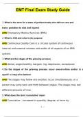 EMT Final Exam Study Guide Questions with 100% Correct Answers | Updated | Download to score A+