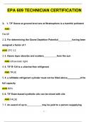 EPA 609 Technician Certification Exam Latest 2024 Updated Questions with 100% Correct Answers | Updated | Download to score A+