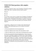 NURS 5315 University Of Texas - Arlington -NURS 5315 Final questions with complete solutions.