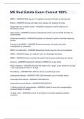 MS Real Estate Exam Correct 100%   MREC - ANSWER State agency To regulate licensing of brokers in sales person  Broker - ANSWER Anyone who sells, buys, leases, etc. property for a fee  Responsible non-resident broker - ANSWER Licensed in another state but