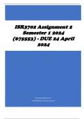 ISR3702 Assignment 2 Semester 1 2024 (675553) - DUE 24 April 2024