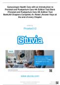 TEST BANK FOR GYNECOLOGIC HEALTH CARE: WITH AN INTRODUCTION TO PRENATAL AND POSTPARTUM CARE, 4th EDITION BY KERRI DURNELL SCHUILING, ALL CHAPTERS 1 - 35 COMPLETE, VERIFIED LATEST VERSION