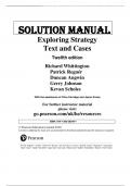 Solution Manual for Exploring Strategy Text And Cases 12th Edition Gerry Johnson, Richard Whittington