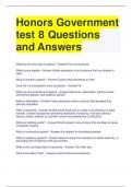 Honors Government test 8 Questions and Answers