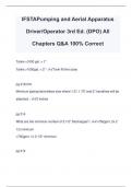 IFSTAPumping and Aerial Apparatus Driver/Operator 3rd Ed. (DPO) All Chapters Q&A 100% Correct