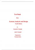 Test Bank for Systems Analysis and Design 10th Edition By Kenneth Kendall, Julie Kendall (All Chapters, 100% Original Verified, A+ Grade)