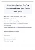 Nccco Core + Specialty Test Prep Question and Answer 100% Correct| latest update