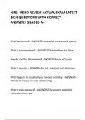 NIFE - AERO REVIEW ACTUAL EXAM LATEST 2024 QUESTIONS WITH CORRECT ANSWERS GRADED A+