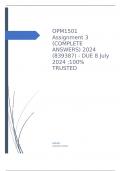 OPM1501 Assignment 3 (COMPLETE ANSWERS) 2024 (839387) - DUE 8 July 2024 ;100% TRUSTED workings, explanations and solutions.