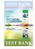 TEST BANK For Medical Assisting Administrative & Clinical Competencies 9th Edition by Michelle Blesi, ISBN: 9780357502815 Verified Chapters 1 - 58, Complete Newest Version