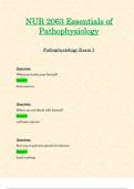 Exam 1 - NUR2063 / NUR 2063 (Latest 2024 / 2025) : Essentials of Pathophysiology - Rasmussen