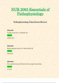 Final Exam: NUR2063 / NUR 2063 (Latest 2024 / 2025 UPDATES STUDY BUNDLE) Essentials of Pathophysiology | Questions and Verified Answers | Graded A - Rasmussen