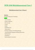 Exam 1 - NUR2356 / NUR 2356 (Latest 2024 / 2025) : Multidimensional Care I / MDC 1 - Rasmussen