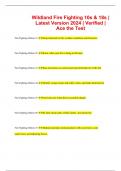 Wildland Fire Fighting 10s & 18s | Latest Version 2024 | Verified | Ace the Test