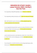 DRIVERS ED STUDY GUIDE | Latest Version 2024 | Verified | Ace the Test