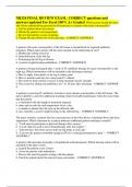 NR324 FINAL REVIEW EXAM_ CORRECT questions and answers updated For Excel 100% A+ Graded Which action should the nurse take before administering gentamicin (Garamycin) to a patient with acute osteomyelitis? a. Ask the patient about any nausea. b. Obtain th