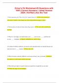 Driver's Ed Worksheet #3 Questions with 100% Correct Answers | Latest Version 2024 | Verified | Ace the Test