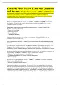 Coun 502 Final Review Exam with Questions and Answers Prebooking diversion programs: - CORRECT ANSWER-intervene for individuals with mental illness who break the law but whose behavior is deemed nonviolent and related to an existing psychiatric condition;