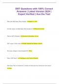 DST Questions with 100% Correct Answers | Latest Version 2024 | Expert Verified | Ace the Test