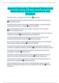 Special Education Emotional Behavioral Disturbance Review Questions and Answers