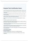 Surgical Tech Certification Exam with 100% correct Answers