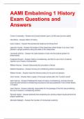 AAMI Embalming 1 History Exam Questions and  Answers