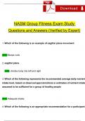 NASM GROUP FITNESS EXAM EXPECTED QUESTIONS AND VERIFIED ANSWERS (2024 / 2025) BUNDLED SOLUTIONS / A+ GRADE(VERIFIED REVISED FULL EXAM)