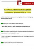 NASM Group Personal Training Exam Questions and Answers (2024 / 2025) (Verified Answers)