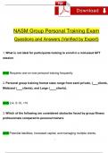 NASM GROUP PERSONAL TRAINING EXAM EXPECTED QUESTIONS AND VERIFIED ANSWERS (2024 / 2025) BUNDLED SOLUTIONS / A+ GRADE(VERIFIED REVISED FULL EXAM)