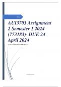 AUI3703 Assignment 2 Semester 1 2024 (773183)- DUE 24 April 2024